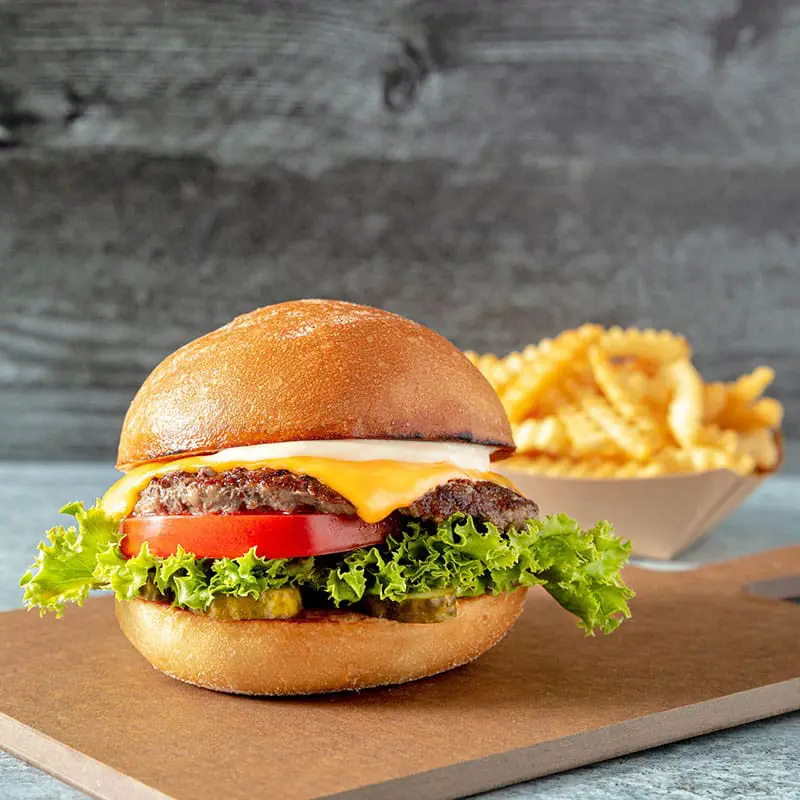 Cheeseburger and fries